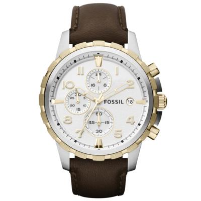 Horlogeband Fossil FS4788 Leder Bruin 22mm