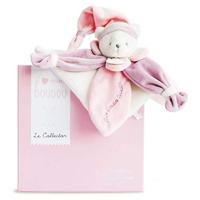 Vierkante teddybeerknuffel 24cm collector - DOUDOU ET COMPAGNIE rozen - thumbnail