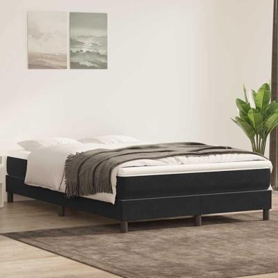 Boxspring met matras fluweel zwart 140x210 cm