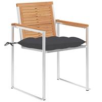 Tuinstoelen 6 st met kussens massief teakhout - thumbnail
