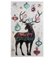 Muurstickers Pop Up rendier roze/groen 41 x 24 cm | 24 stuks - thumbnail