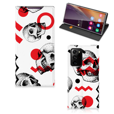 Mobiel BookCase Samsung Galaxy Note 20 Ultra Skull Red Mobiel BookCase Samsung Galaxy Note 20 Ultra Skull Red