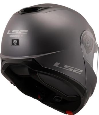 LS2 opklapbare helm "ff908 strobe ii solid" helmet ff908 strob.ii solid l titanium matt