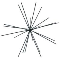 Housevitamin ornament firework metaal zwart 25 cm | 12 stuks - thumbnail