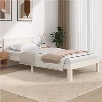 Bedframe massief grenenhout wit 100x200 cm - thumbnail