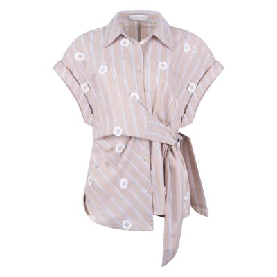 Nukus Aneta Top Stripe Nks01193 Blouse 9 Sand