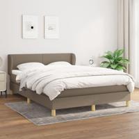 Boxspring met matras stof taupe 140x190 cm - thumbnail