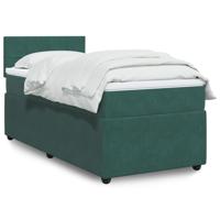 Boxspring met matras fluweel donkergroen 140x190 cm - thumbnail