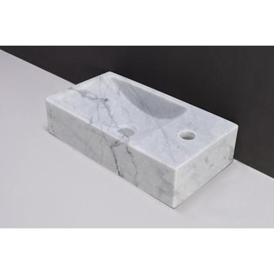 Fontein Forzalaqua Venetia Carrara Gepolijst 40x22x10 cm Kraangat Rechts Fontein Forzalaqua Venetia Carrara Gepolijst 40x22x10 cm Kraangat Rechts