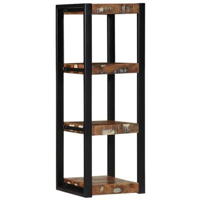 Wandschap 35x35x100 cm massief gerecycled hout meerkleurig