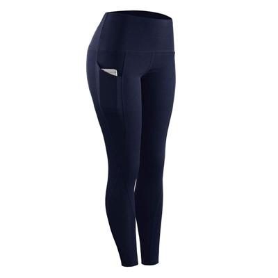 Slanke strakke Sportswear vrouwen hoge taille heupen slanke Sportlegging maat: L (marineblauw)