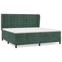 Boxspring met matras fluweel donkergroen 200x200 cm - thumbnail
