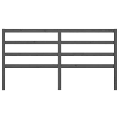 Hoofdbord 206x4x100 cm massief grenenhout grijs - thumbnail