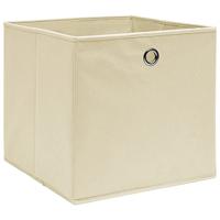 VidaXL Opbergboxen 4 st 32x32x32 cm stof crèmekleurig - thumbnail