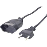 GAO 145605092 Stroom Verlengkabel Zwart 2.00 m H03VVH2-F 2X 0,75 mm² - thumbnail