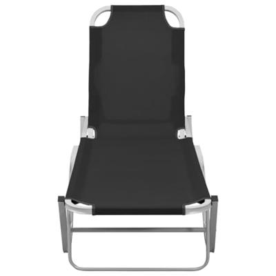 Ligbed aluminium en textileen zwart - thumbnail