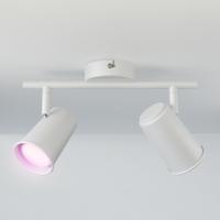 Riga - LED smart plafondlamp - 2 spots - 10 Watt 800 Lumen - Draaibaar en kantelbaar - GU10 - RGBWW - Wifi + Bluetooth - Google Home, Amazon Alexa en Siri - Wit - Bestuurbaar via App en Stem - thumbnail
