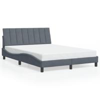 Bedframe zonder matras 140x200 cm fluweel donkergrijs - thumbnail