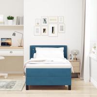 Boxspring Bed met Matras Donkerblauw 100x200 cm Fluweel - thumbnail