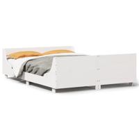Bedframe zonder matras massief grenenhout wit 120x190 cm - thumbnail