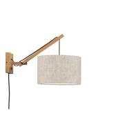 GOOD&MOJO Wandlamp 'Andes' Small, Bamboe en Eco linnen, kleur Beige/Naturel - thumbnail