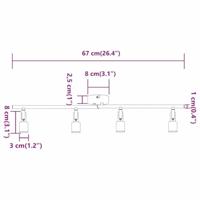 VidaXL Plafondspot met schijnwerpers nikkel 70 x 9 x 12,5 cm staal - thumbnail