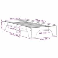 Bedframe Naturel 90 x 200 cm Massief grenenhout - thumbnail