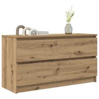 Tv-meubel 100x35x54 cm bewerkt hout artisanaal eikenkleurig - thumbnail