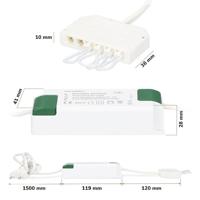 Set van 2 Pavo - Platte LED ipbouwspots met lage inbouwdiepte 12mm - 3 Watt 300 Lumen - 2700K Warm wit - Dimbaar - Rond - Meubelspot - IP44 waterdicht - Wit - thumbnail