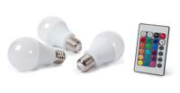Velleman Set met 3 LED-lampen - 7.5 W - E27 - RGB & Warm Wit - thumbnail
