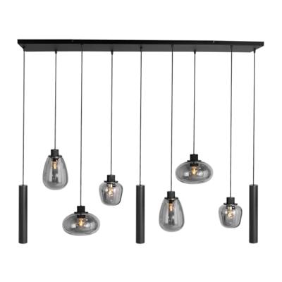 Steinhauer Hanglamp reflexion L 140 cm B 25 cm 9 lichts 3796 zwart