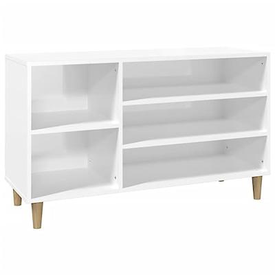 Schoenenkast 102x36x60 cm bewerkt hout hoogglans wit