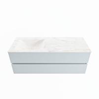 MONDIAZ VICA-DLUX 130cm badmeubel onderkast Clay 2 lades. Inbouw wastafel CLOUD links zonder kraangat, kleur Ostra. - thumbnail