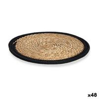 Placemat Gift Decor Zwart Natuurlijk Natuurlijke Vezel 30 x 1 x 30 cm (48 Stuks) - thumbnail