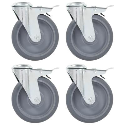 VidaXL 12 st zwenkwielen met boutgaten 125 mm