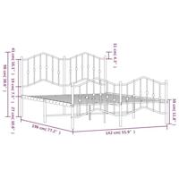 Bedframe met hoofd- en voeteneindemetaal wit 135x190 cm - thumbnail