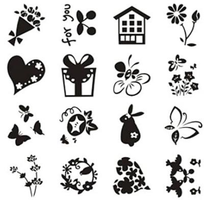 Creativ Company Silicone stempels, kleine lieve groetjes, vel 11x15,5 cm, 1 vel