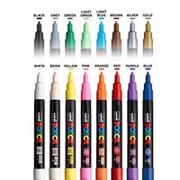 Uni POSCA paintmarker PC-3M, 1,5 mm, etui van 16 stuks in geassorteerde kleuren - thumbnail