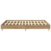 Bedframe zonder matras 150x200 cm spaanplaat artisanaal eiken - thumbnail