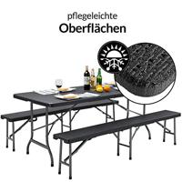 Biertafelset 3 delig inklapbaar Kunststof Zwart 180cm - thumbnail