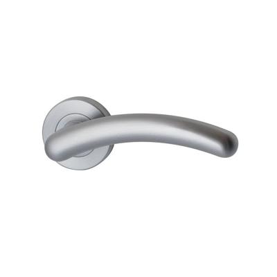 Hardbrass Deurkruk Milano op rozet - mat chroom