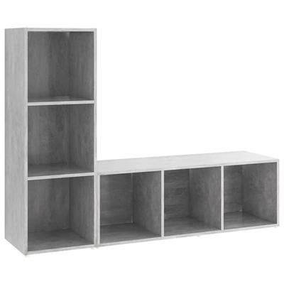 Tv-meubelen 2 st 107x35x37 cm bewerkt hout betongrijs