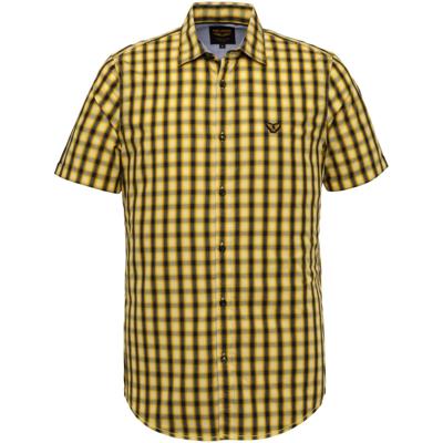 PME Legend geruit slim fit overhemd geel