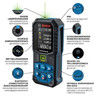 Bosch Blauw GLM 50-27 CG | Professional Laserafstandsmeter | oplaadbare accu | 50 meter | groen - 0601072U01