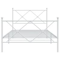 Bedframe met hoofd- en voeteneinde metaal wit 107x203 cm - thumbnail