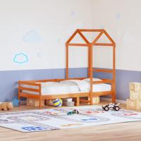 Kinderbedhuisje 118x70x176,5 cm massief grenenhout wasbruin - thumbnail