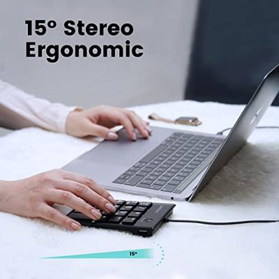 Perixx PERIPAD-202 C H Numeriek toetsenbord Kabelgebonden USB-hub Zwart