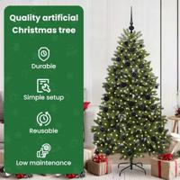 VidaXL Kunstkerstboom met 300 led groen 180 cm pvc en metaal - thumbnail