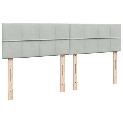Boxspring met matras fluweel lichtgrijs 180x200 cm