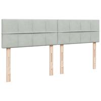 Boxspring met matras fluweel lichtgrijs 180x200 cm - thumbnail